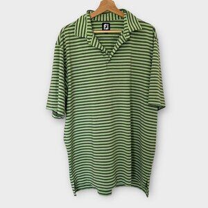 FootJoy Golf Polo Green Striped Size L
